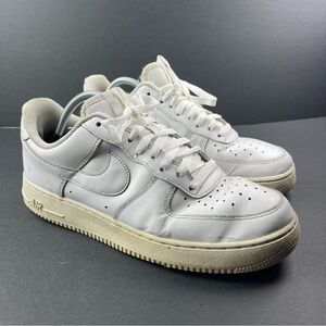 Nike Air Shoes Mens US 9 White Air Force 1 Sneakers Leather Lace Up CW2288-11